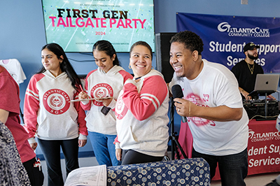 Students and the Director of Student Support Service Rashawn Martin.