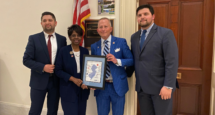  Atlantic Cape Community College President Dr. Barbara Gaba along with Trustee Harrison Furman and Alumni Trustee Ahmet Sahingoz with Congressman Jeff Van Drew  