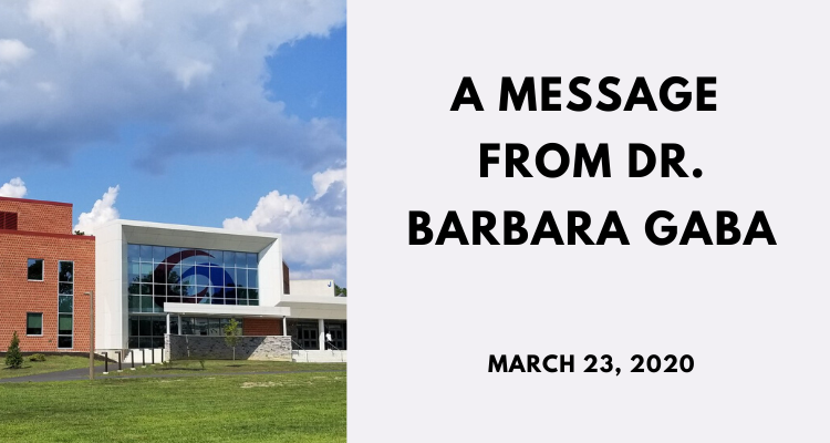 A message from Dr. Gaba - March 16