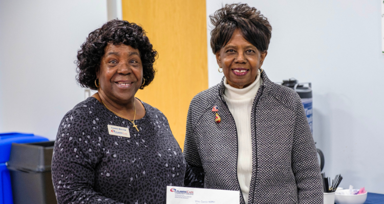 Employee of the Year Connie Walton and Atlantic Cape President Dr. Barbara Gaba