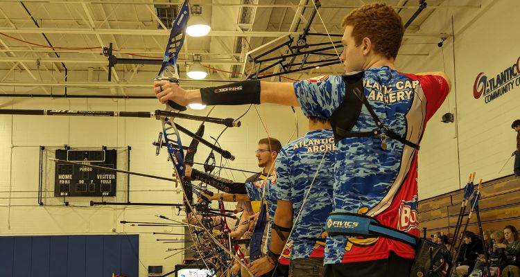 Atlantic Cape archer Jared Lancaster focusing on his next shot