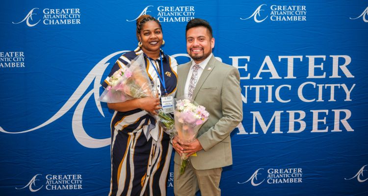 Dr. Natalie Devonish and Victor Moreno at the Business Excellence Awards ceremony