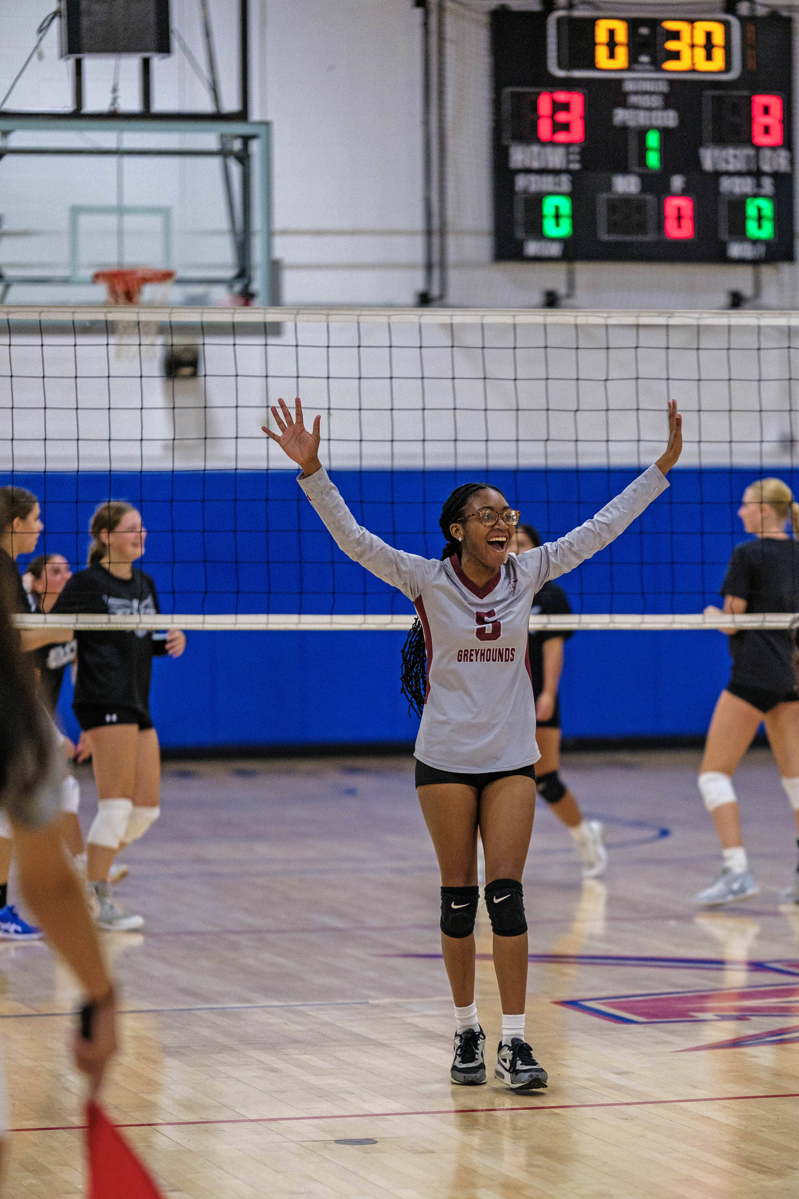 celebrating at the high school girls volleyball showcase