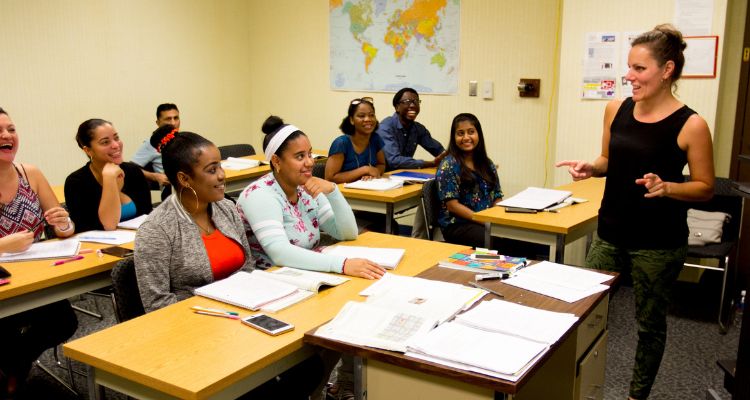 International students attending an Atlantic Cape class