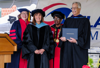 Judge Steven P. Perskie receives his honorary associate degree