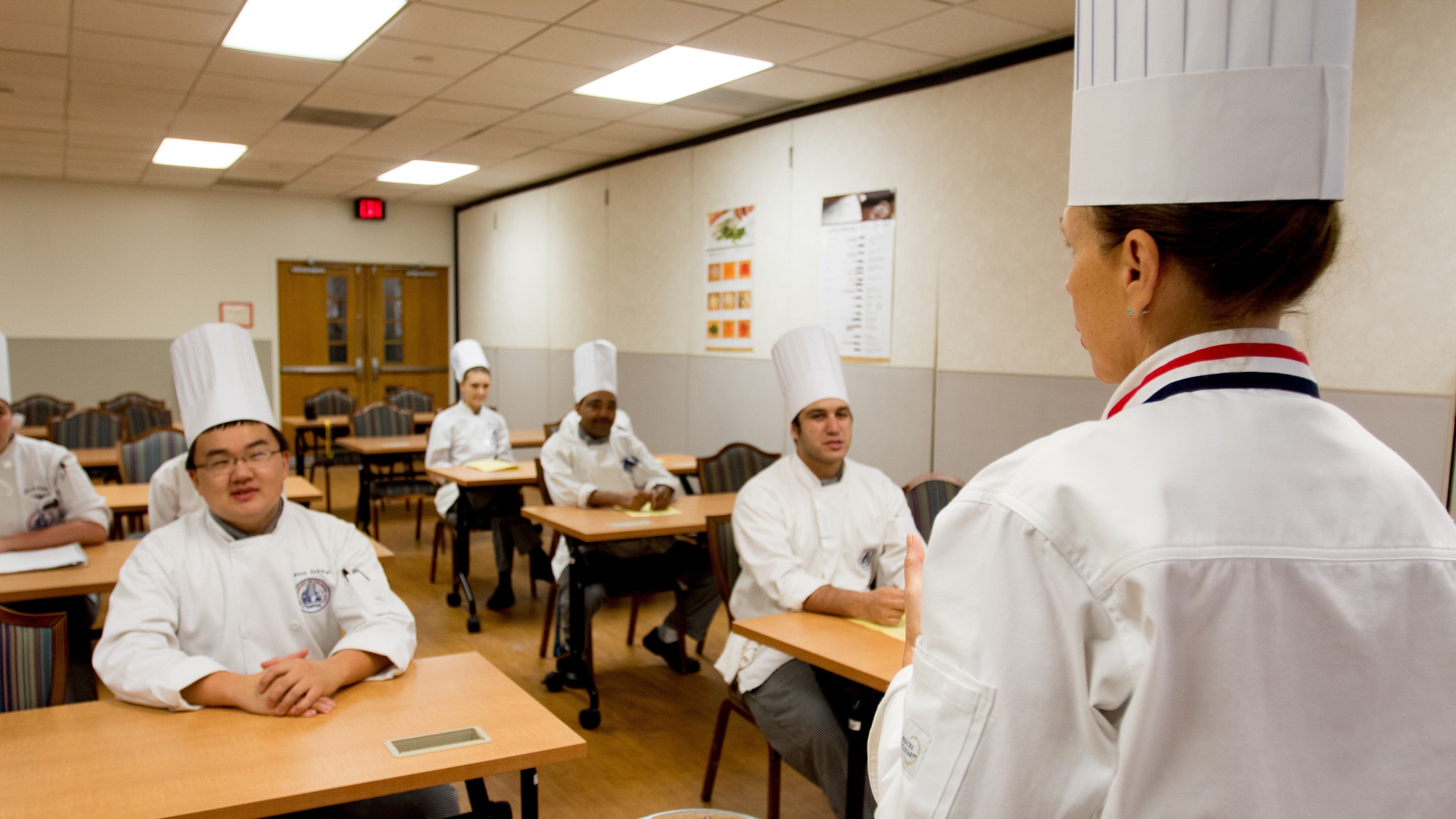 Chefs being taught in classroom