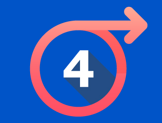  a number four inside a circle with an arrow