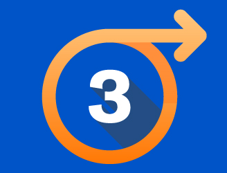 image of a number three in a circle with an arrow