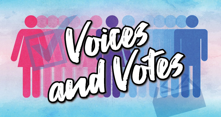 Flyer for the Voices and Votes event on June 6