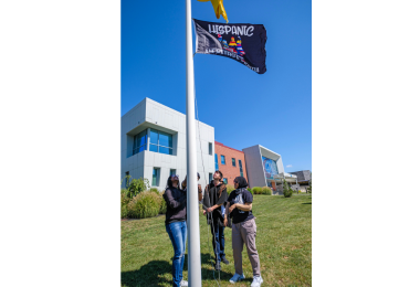 Hispanic Heritage Month flag raising on September 14, 2023