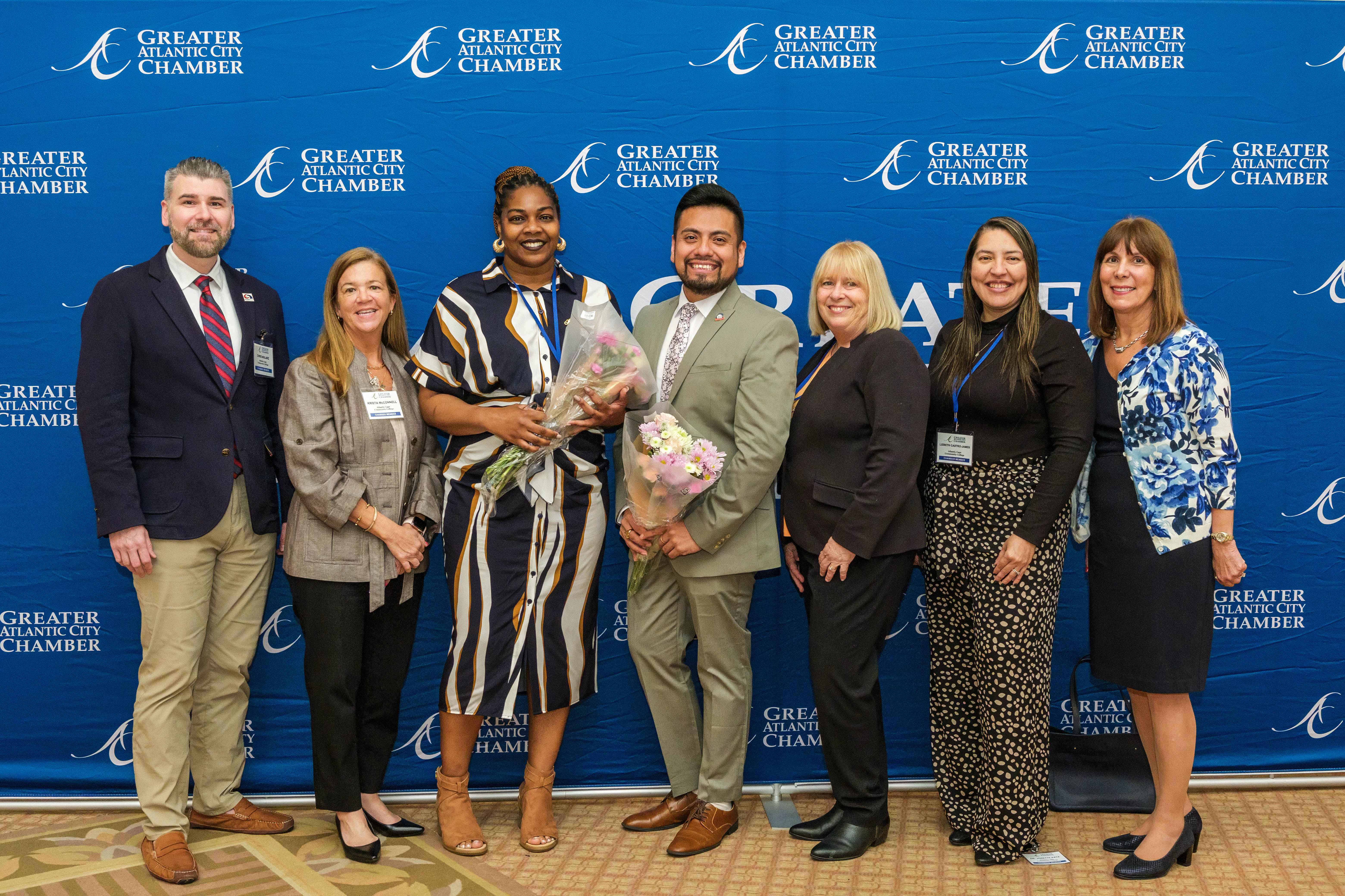 Dr Natalie Devonish with Victor Moreno and their Atlantic Cape colleagues