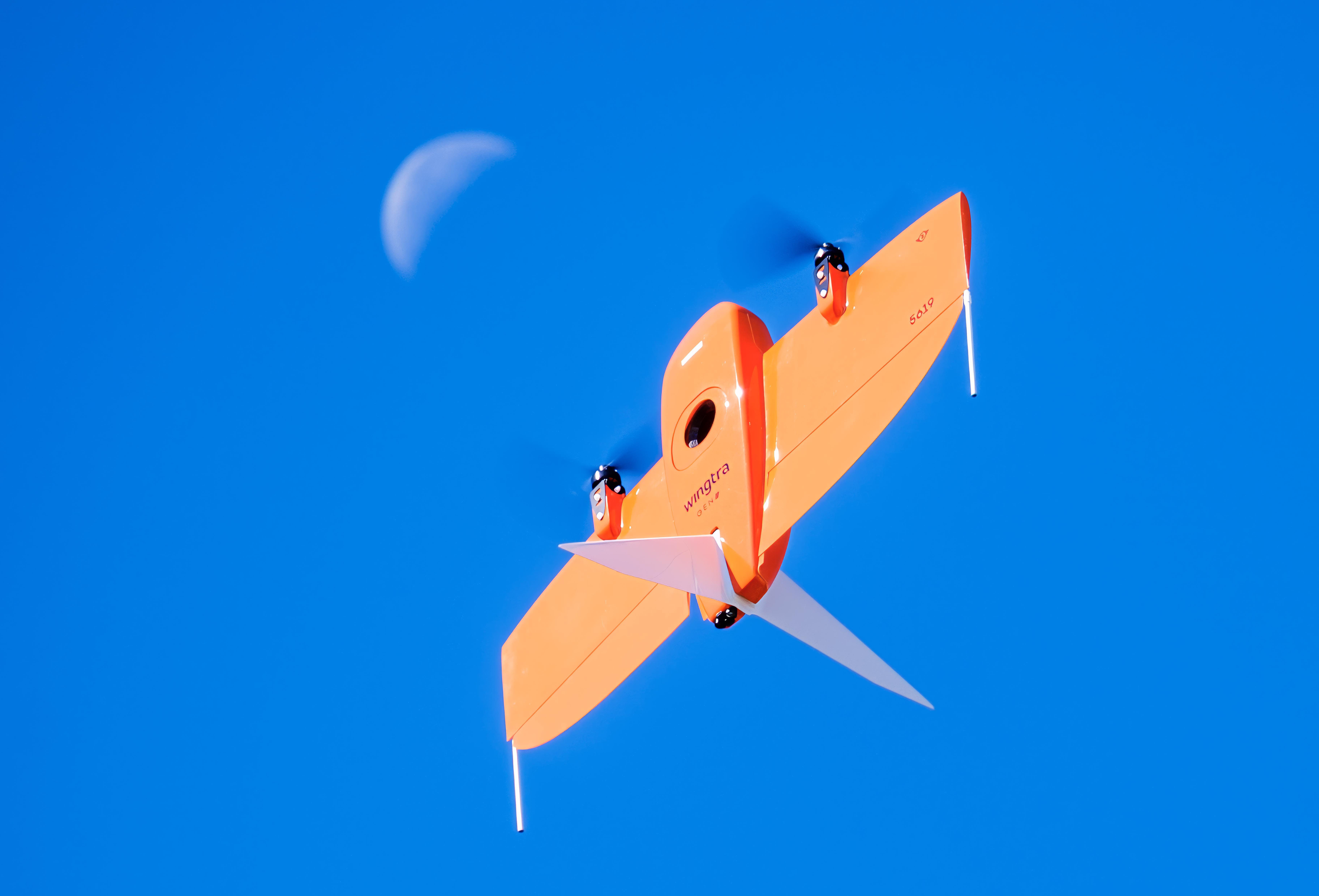 Drone flies high above the Quad on Media Day