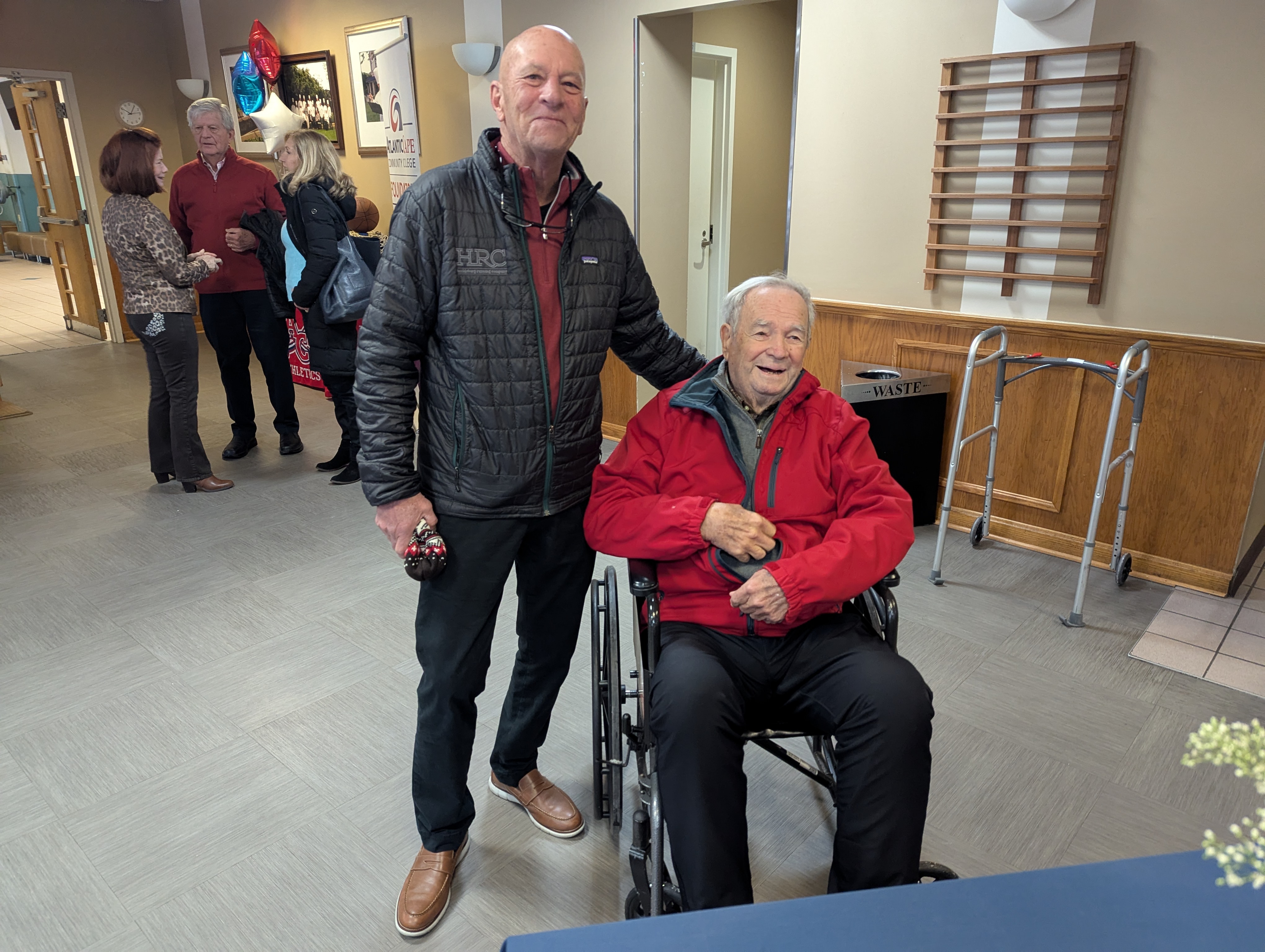 Former student athlete and alumnus John Huff with Coach Goudie