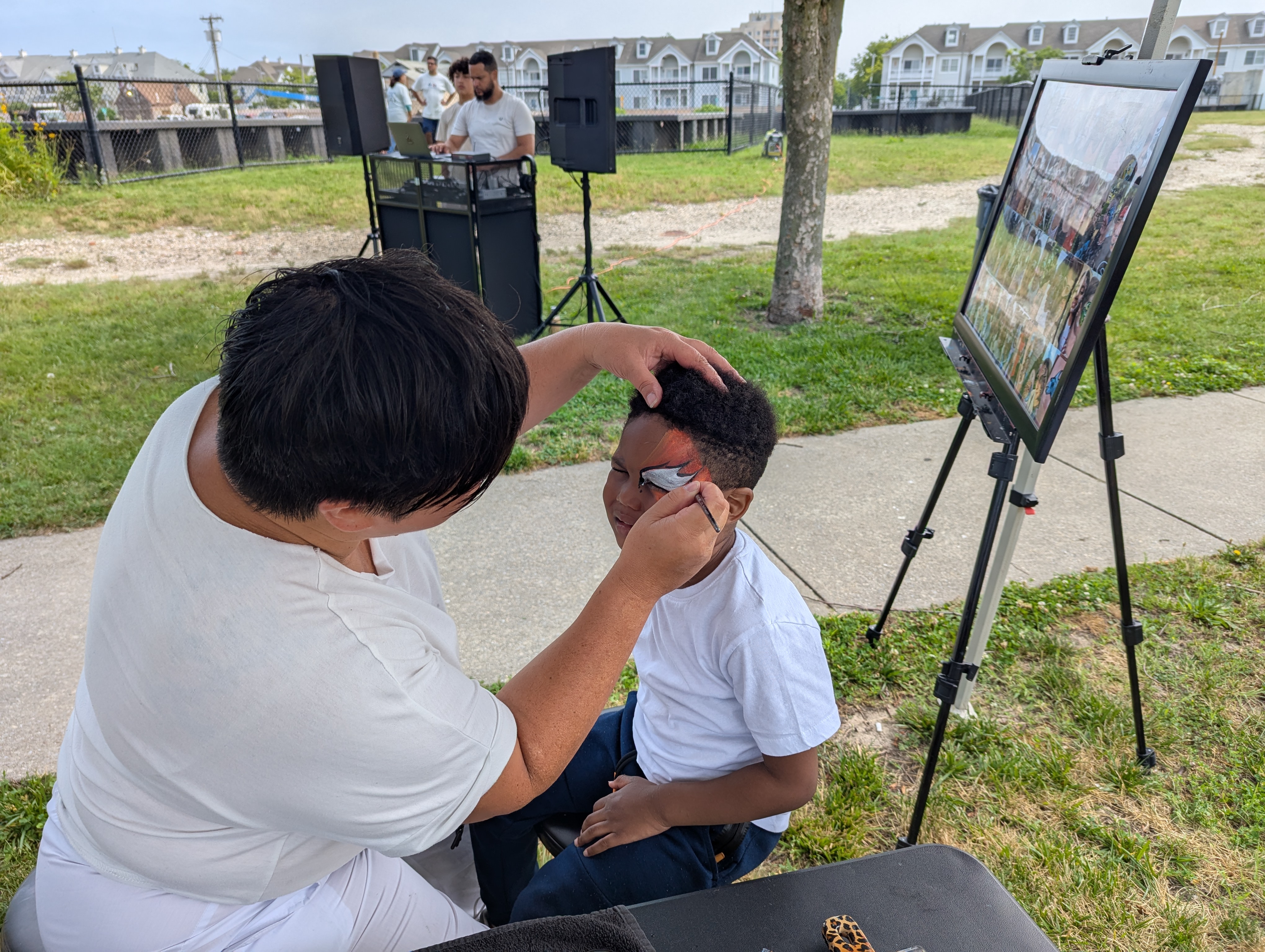 child gets his face painted