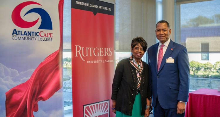 Atlantic Cape President Dr. Barbara Gaba and Rutgers University-Camden Chancellor Dr. Antonio Tillis